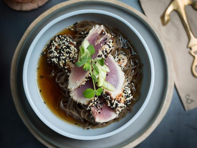 Seared albacore tuna.