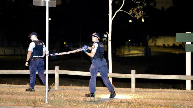 Police set up a crime scene at St Martins Cres, Blacktown on January 10. Picture: Steve Tyson