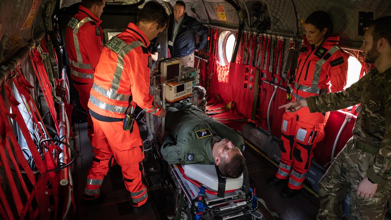 Members of the UK Armed Forces work with NHS medical staff train for the pandemic. Picture: Leon Neal/Getty Images