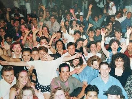 Club Troppo at Central Coast Leagues Club attracted thousands of revellers every week including a young Julie Goodwin (bottom right) Picture: supplied