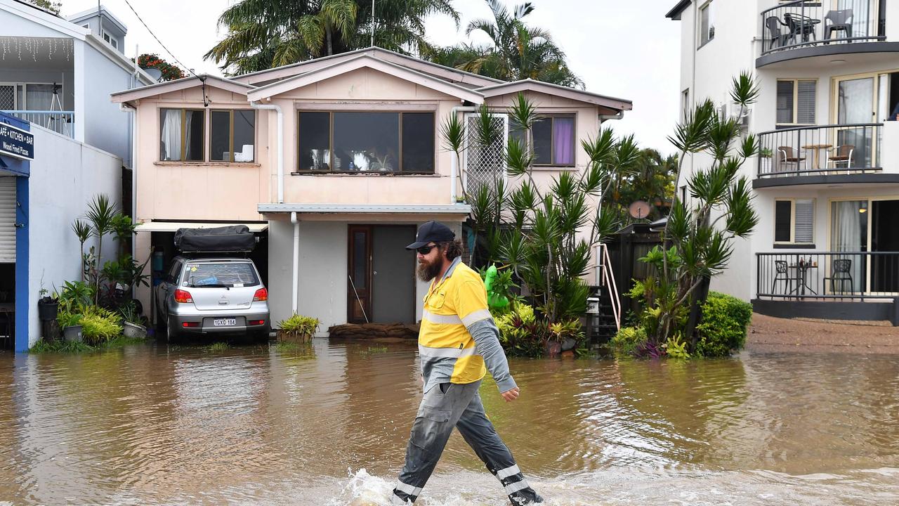 Bradman Ave remains closed as residents prepare for more rain and heavy flooding to hit the Sunshine Coast. Picture: Patrick Woods.