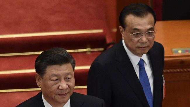 Chinese President Xi Jinping with Premier Li Keqiang. Picture: AFP