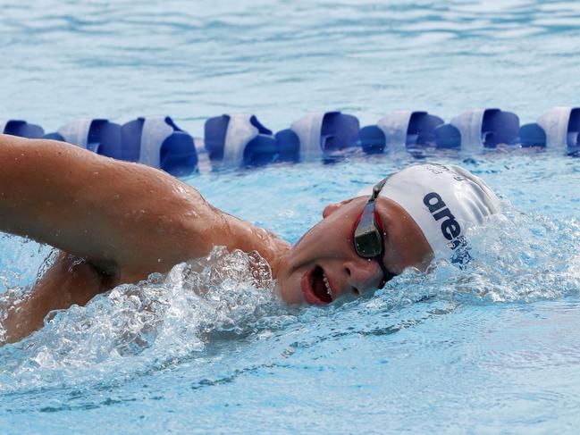 Swimmers gathered for training at the Dolphins emerging swimmers camp in Southport. Ike Martinez from QLD. Picture: Tertius Pickard