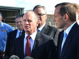 Campbell Newman with Tony Abbott last month. Picture: Lee Constable