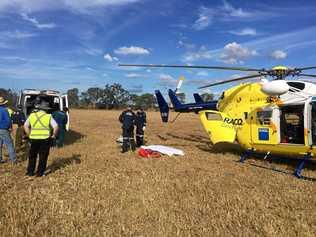 QUAD BIKE CRASH: A man, 70, was airlifted from north of Murgon after he suffered suspected head injuries after a quad bike crash in 2016. Picture: RACQ CareFlight Rescue