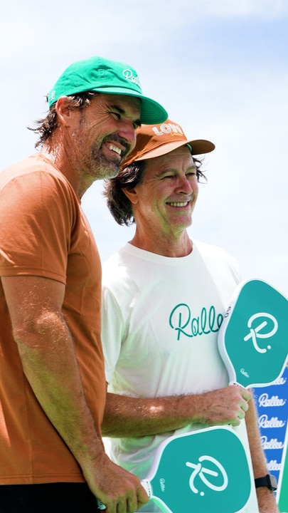 Pat Rafter and Bernard Fanning discuss tennis