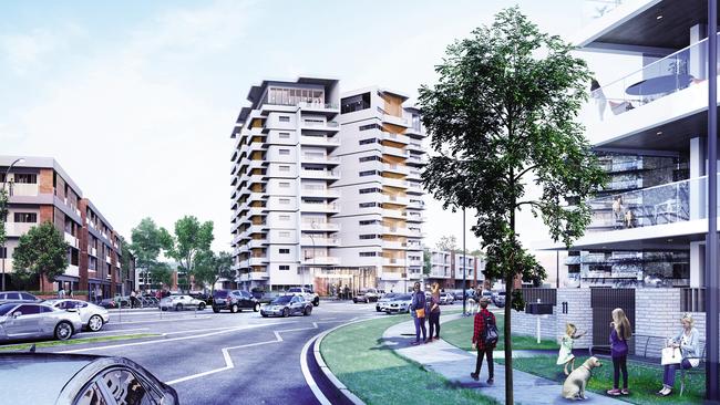 An artist’s impression of medium and high-density dwellings proposed for Frenchs Forest. Picture: Supplied