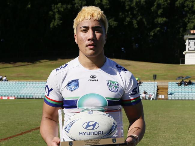 New Zealand Warriors player of the grand final Bishop Neal. Photo: Warren Gannon Photography
