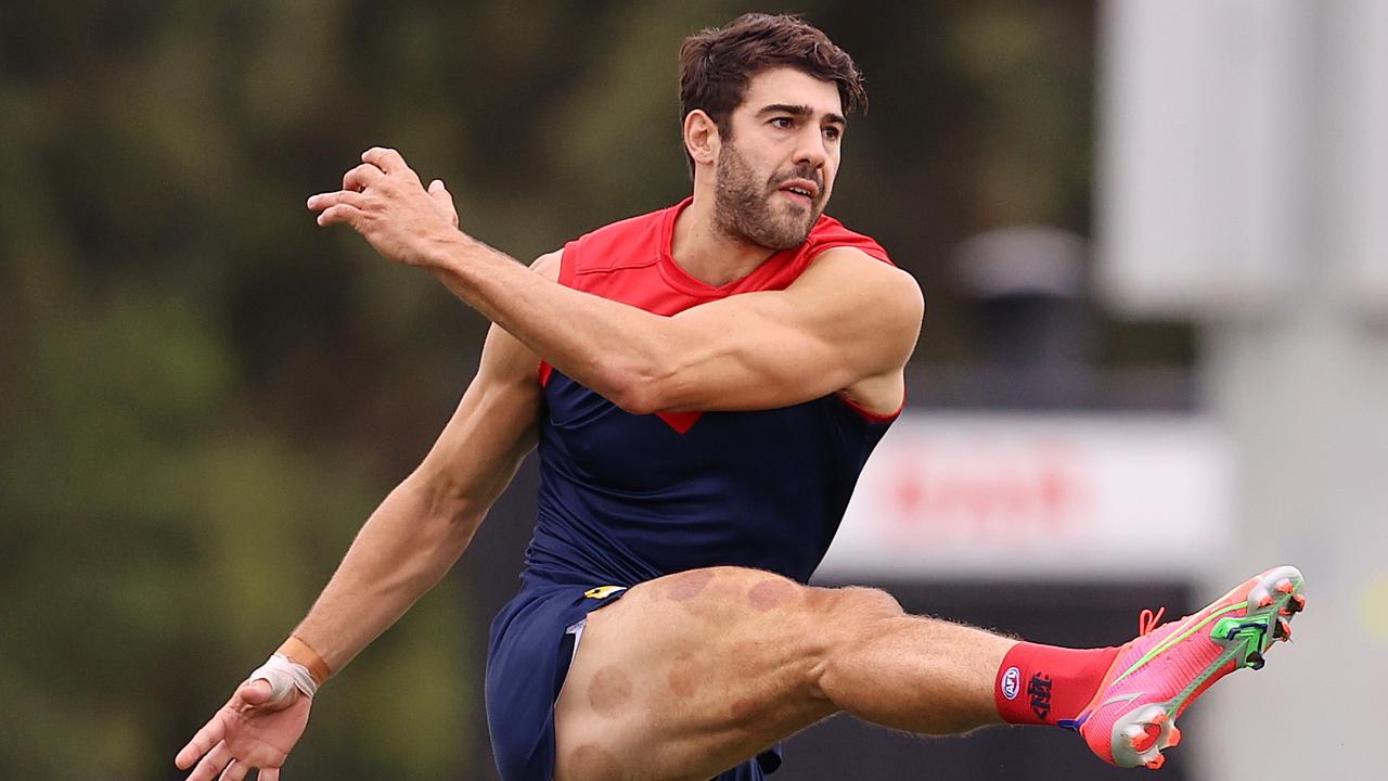 Christian Petracca during training this pre-season. Picture: Michael Klein