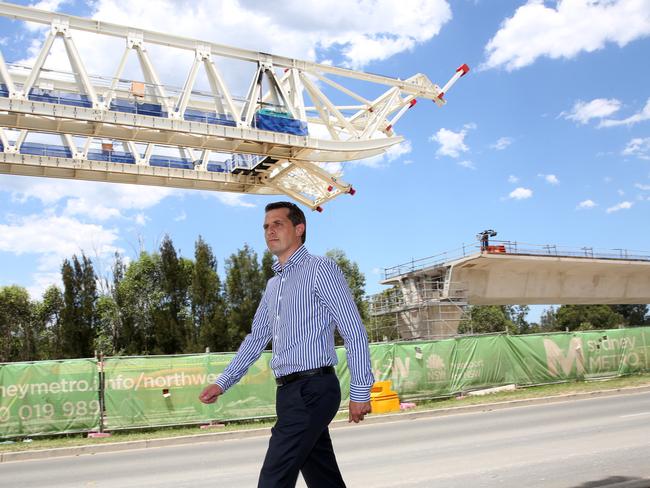 Ryan Park at the site where the damaged section of the Skytrain was removed after cracks were found last September.