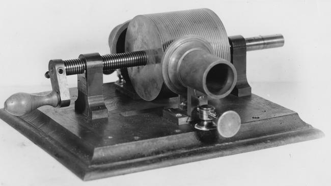 The original Edison tin foil phonograph. Picture: US Department of the Interior, National Park Service, Edison National Historic Site