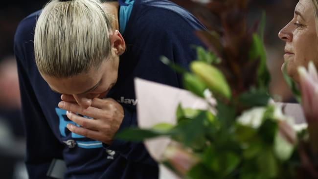 Lauren Jackson will weigh her future after she recovers for foot surgery and her latest setback. Picture: Daniel Pockett/Getty Images