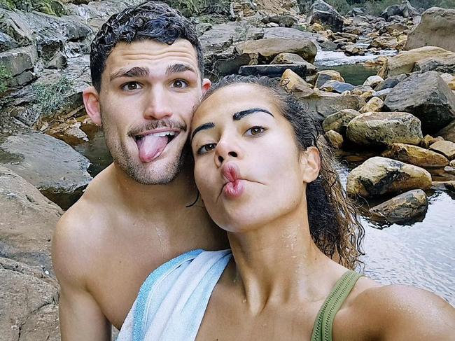 Matildas soccer star Mary Fowler and NRL Penrith star Nathan Cleary. Picture: Instagram @maryfowlerrr