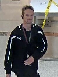 Deane Richard Roach, 43, was identified as an alleged serial public pool flasher after this security camera footage of him from Coles in Canberra. Picture: Supplied/ACT Policing