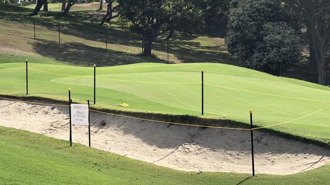 There's a feral fox at Victoria Park Golf Course. A bunker in the driving range area has been cordoned off and traps installed. PICTURE: AMANDA HORSWILL