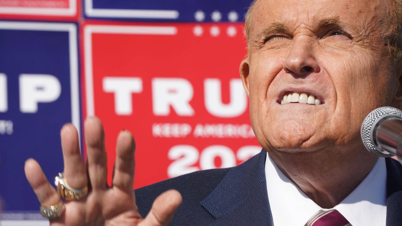 You might remember Rudy Giuliani as the guy who held a press conference in a landscaping business’s car park. He used to be an accomplished lawyer, though. Picture: Bryan Smith/AFP