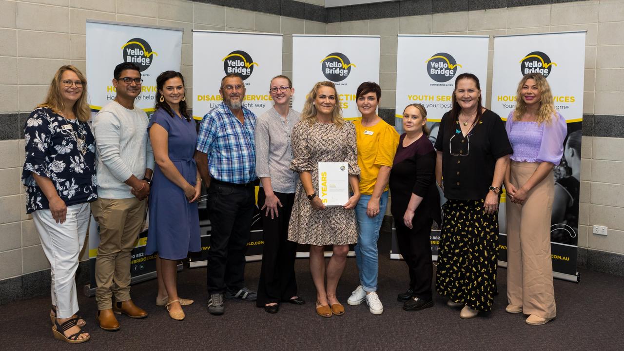 Five year staff service award recipients are (from left) Dianne Bonell, Diwas Chapagain, Araminta Pearce, Bevan Erbacher, Hannah Jones-Pillar, Rebecca Taylor, Leonie Godwin, Lynda Jones, Kathy Sternes and Noelle Harper.