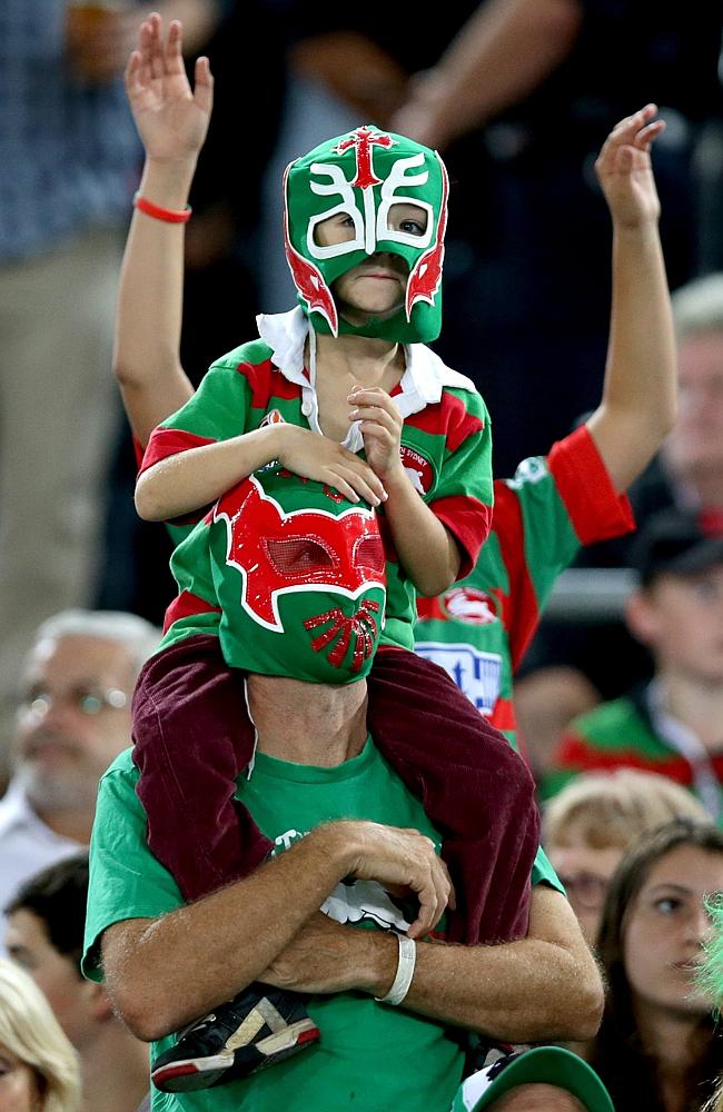 Young Souths fan during the Rabbitohs v Roosters season opener. Picture Gregg Porteous