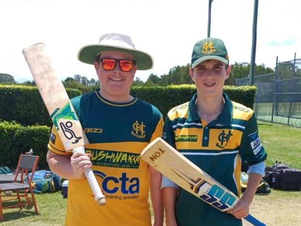 Helensvale Pacific Pines open division 3 cricketers Jaiden Peach and Tallen Barton. Picture: Supplied.