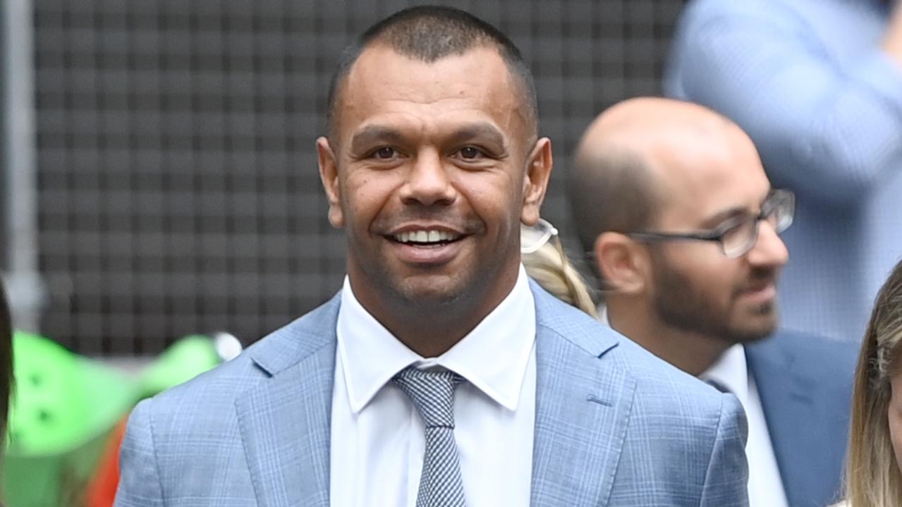 Former Wallabies player Kurtley Beale arrives at Downing Centre Court . Photo Jeremy Piper