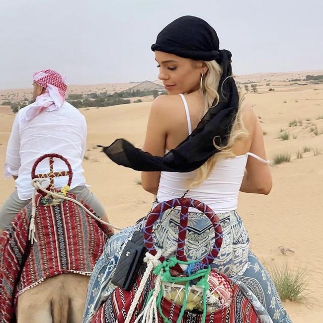 Emily Douna on a lavish Middle Eastern holiday. Picture: Instagram