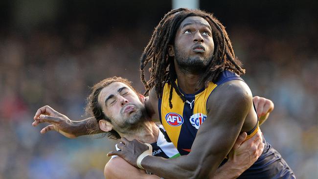 Nic Naitanui will be out to curtail Brodie Grundy’s recent dominance of West Coast.