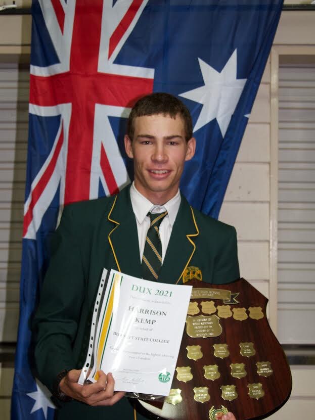 Burnett State College's 2021 Dux Harrison Kemp. Photo: Burnett State College