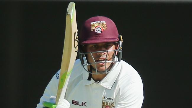 Usman Khawaja in action for Queensland against Victoria on Thursday.