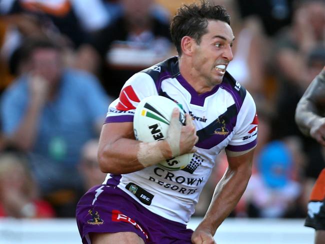 Storm star Billy Slater is getting back to his best after serious shoulder injuries. Picture: Gregg Porteous