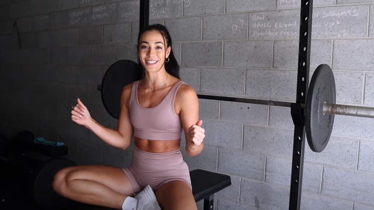 Dannielle Robertson, better known as 'Dannibelle' is a fitness influencer with millions of followers across social media for her workout and health content. Picture: YouTube / Dannibelle