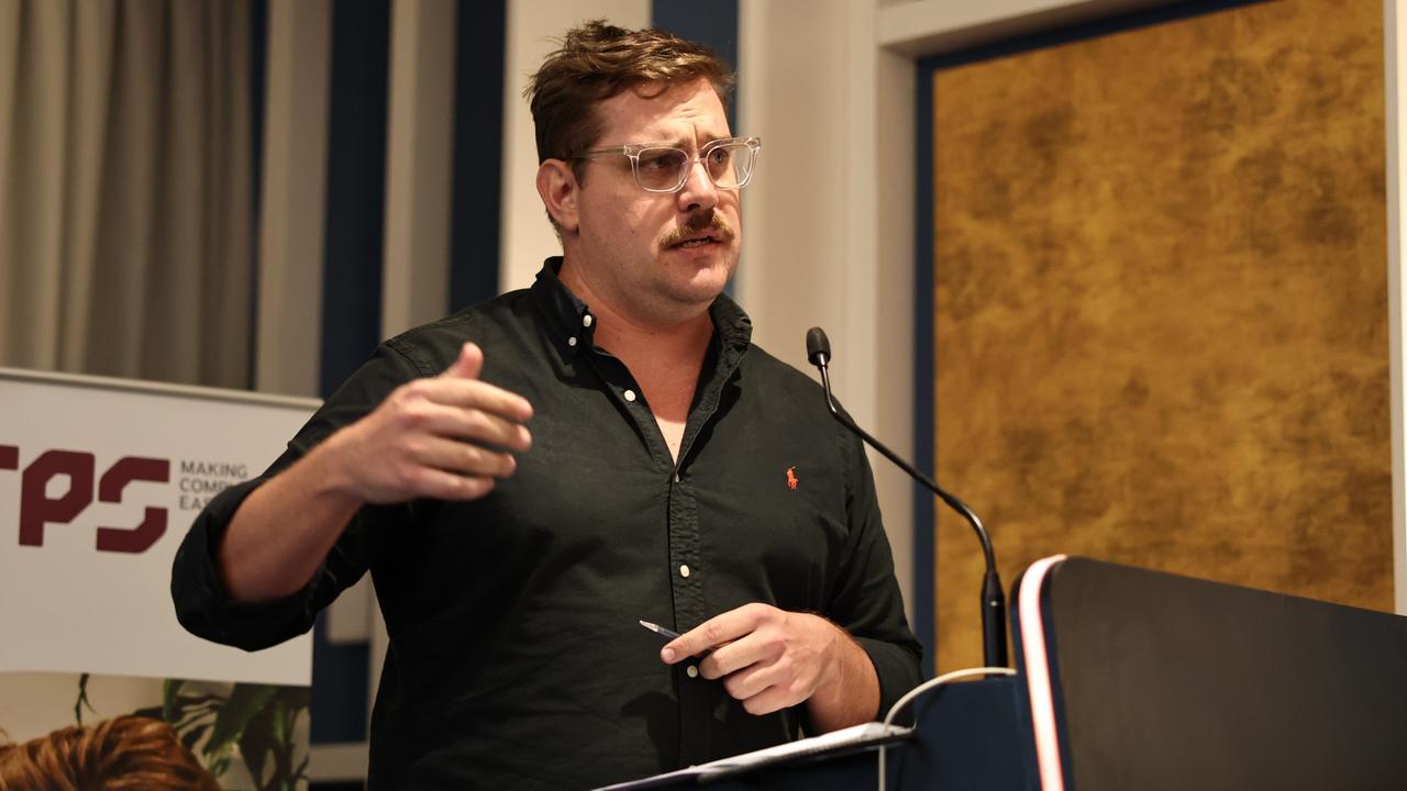 Director of planning, growth and sustainability for Cairns Regional Council Ed Johnson speaks at the UDIA Queensland Cairns mayoral address lunch. Picture: Brendan Radke