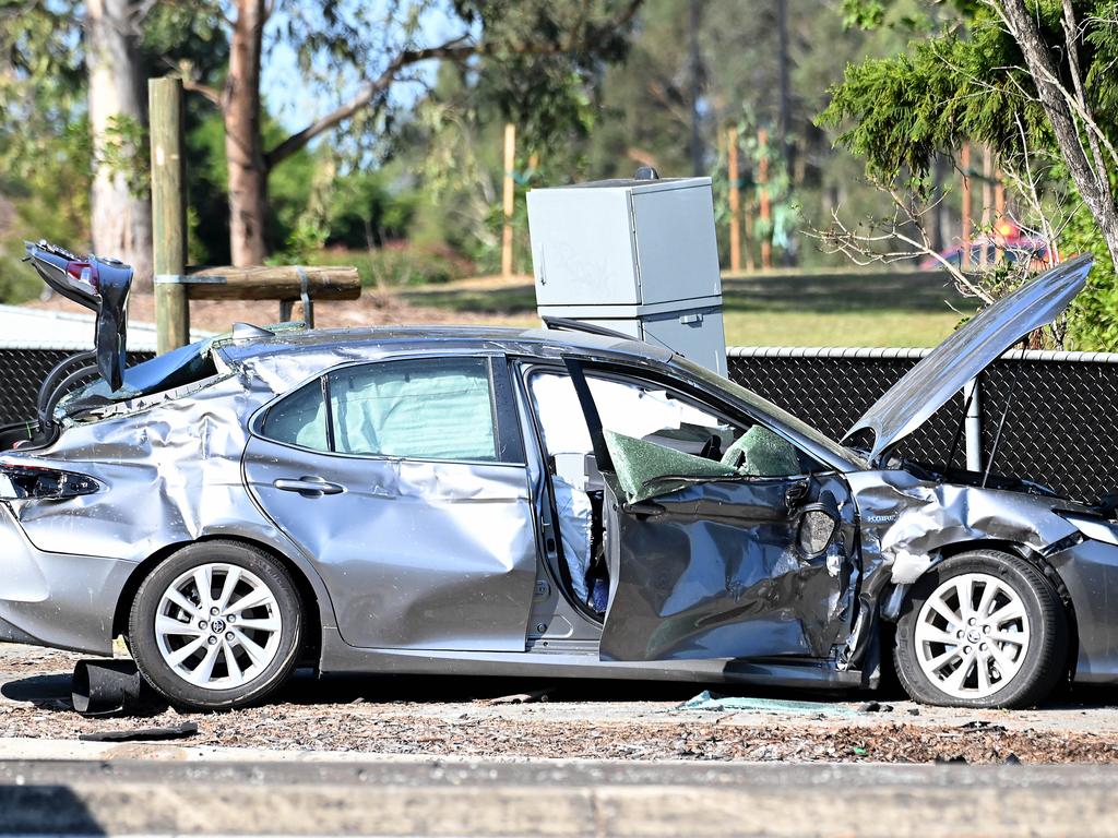 One of the vehicles involved in a crash with the Audi. Picture: John Gass