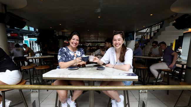 Canadian tourists Lisa and Natasha at Jimmy’s on the Mall. Picture: David Clark