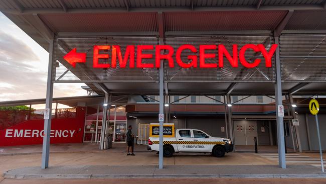 Larrakia Nation Night Patrol drops off a client to the Royal Darwin Hospital for a health check-up. Photograph: Che Chorley