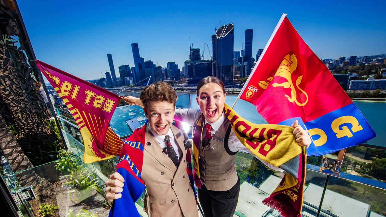 Emporium Hotel staff Jimmy Barker and Elly Rowbotham ahead of the football finals this weekend. Picture: Nigel Hallett