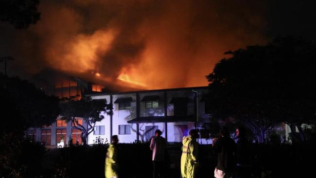 A massive fire engulfed Lifepointe Baptist Church near Maroochydore.