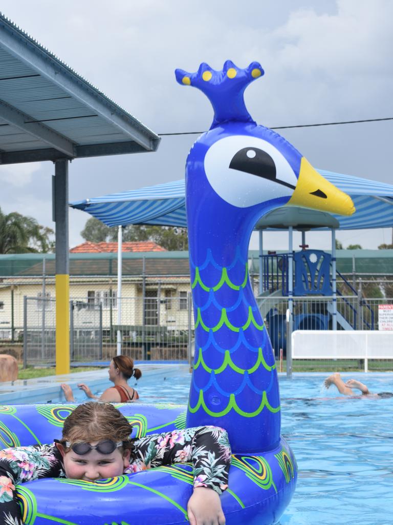 PARTY TIME: There were plenty of splatters and splashes at Dalby's pool party on Saturday.