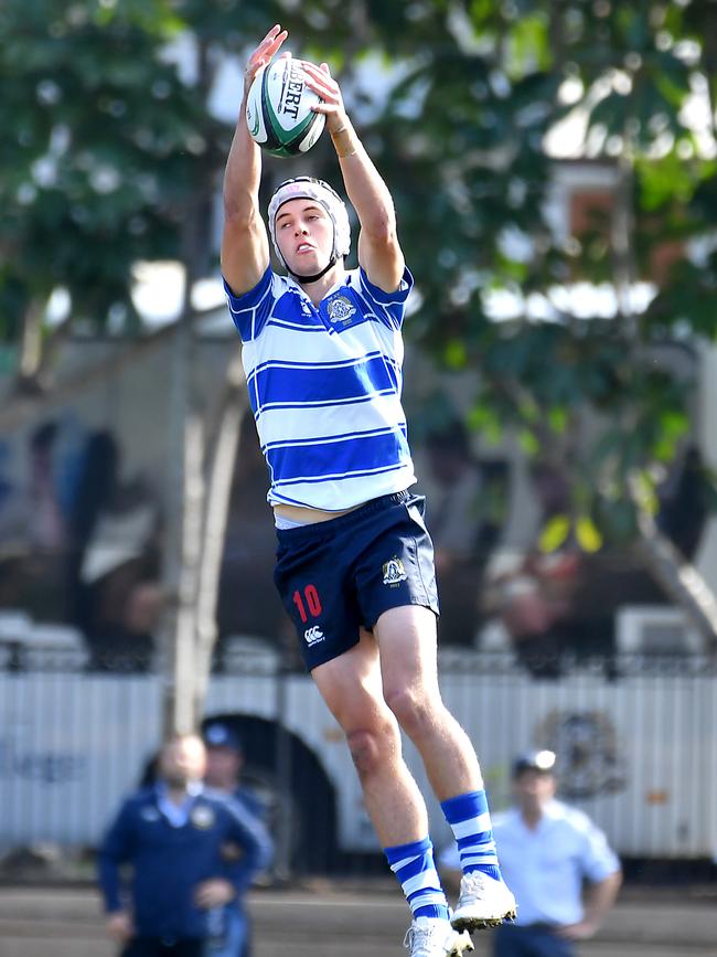 Nudgee player Archie Condon GPS first XV rugby between Nudgee and BBC Saturday August 6, 2022. Picture, John Gass