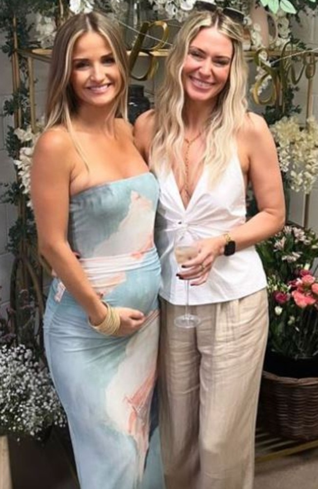 Sam Burgess's pregnant girlfriend Lucy Graham with a friend posted photos to social media captioned “last minute baby shower and wedding”. Picture: Instagram