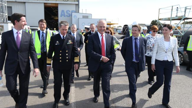 ASC announcement with the Prime Minister Malcolm Turnbull. Picture: Tait Schmaal