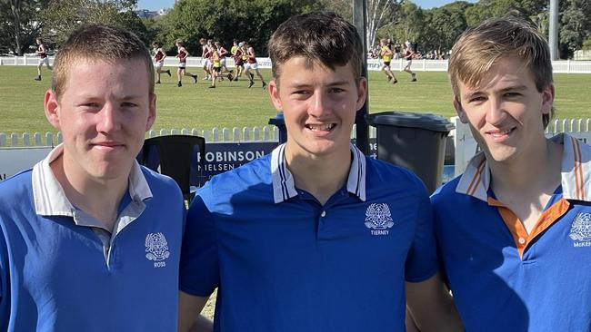 Owen Collins, Fergus McFayden and Grady Turner of Nudgee College.