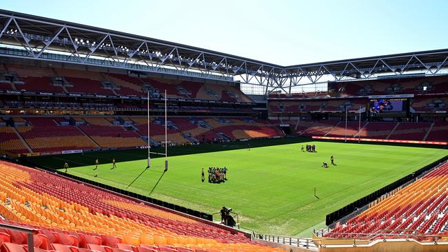 Newcastle Knights v Canberra Raiders played at an empty Suncorp Stadium (Photo by Handout/NRL Photos via Getty Images )