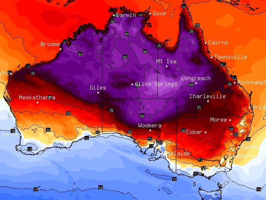 Desert heat, surpassing 40C inland, will be a feature of the week in Central Australia and Queensland. Picture: BSCH