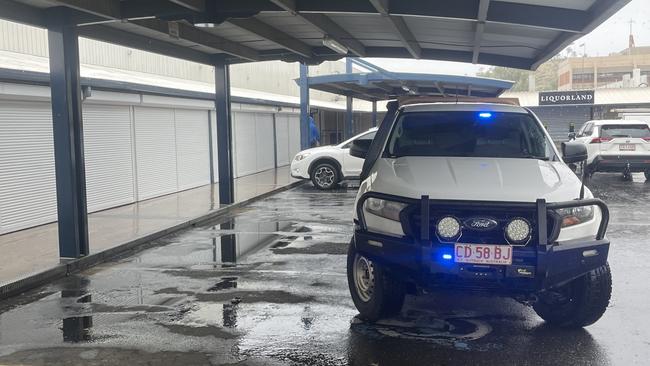 Emergency services cordoned off the Alice Springs Coles as a crime scene on Tuesday May 27. Picture: Gera Kazakov