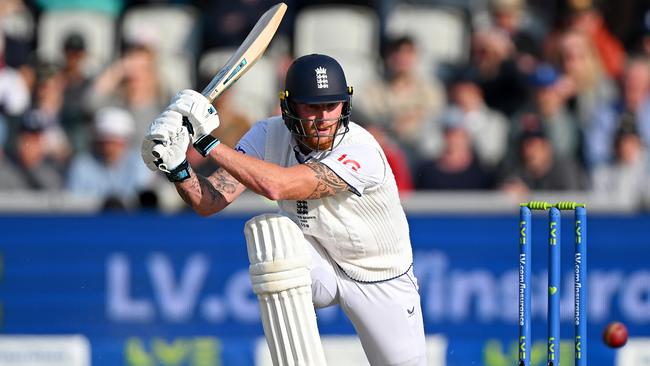 Ben Stokes of England in action during day two.