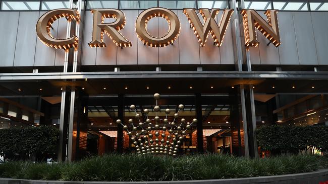 The Crown casino in Melbourne, from where footage was once leaked showing a gambler depositing bags of cash. Picture: David Crosling