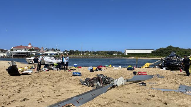 The wreckage after the crash.