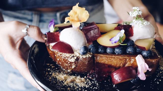 The French toast summer menu special at Elk Espresso, Broadbeach.