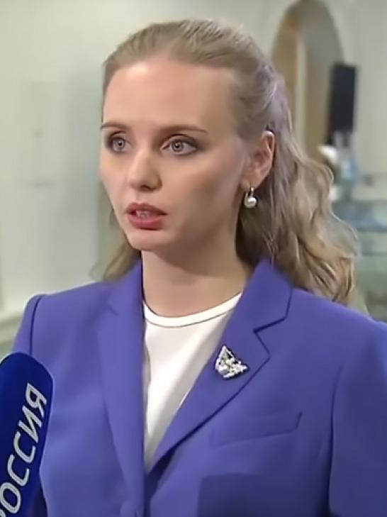 Vladimir Putin’s daughter Maria Vorontsova. Picture: Rossia 24/YouTube