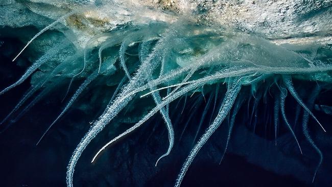 The cave lakes and underwater tunnels on the Nullarbor support unique organisms known as microbial mantles, a highly unusual community of primitive bacteria and micro-organisms. Picture: Peter Rogers